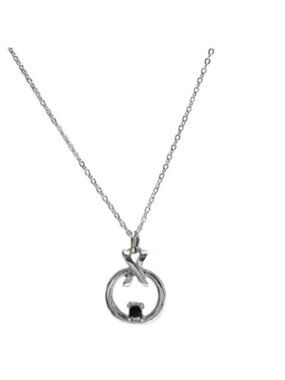 Elegant Infinity Circle Pendant Necklace Red Gemstone Silver Tone Jewelry Women